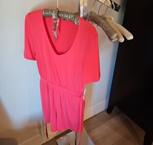 VENUS Pink Tie Front Relaxed Jumper